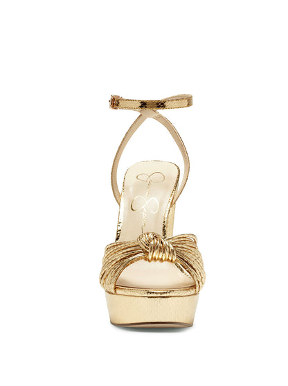 Immie Platform Sandal in Gold Snake