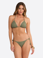 Crochet String Bikini Top in Olive