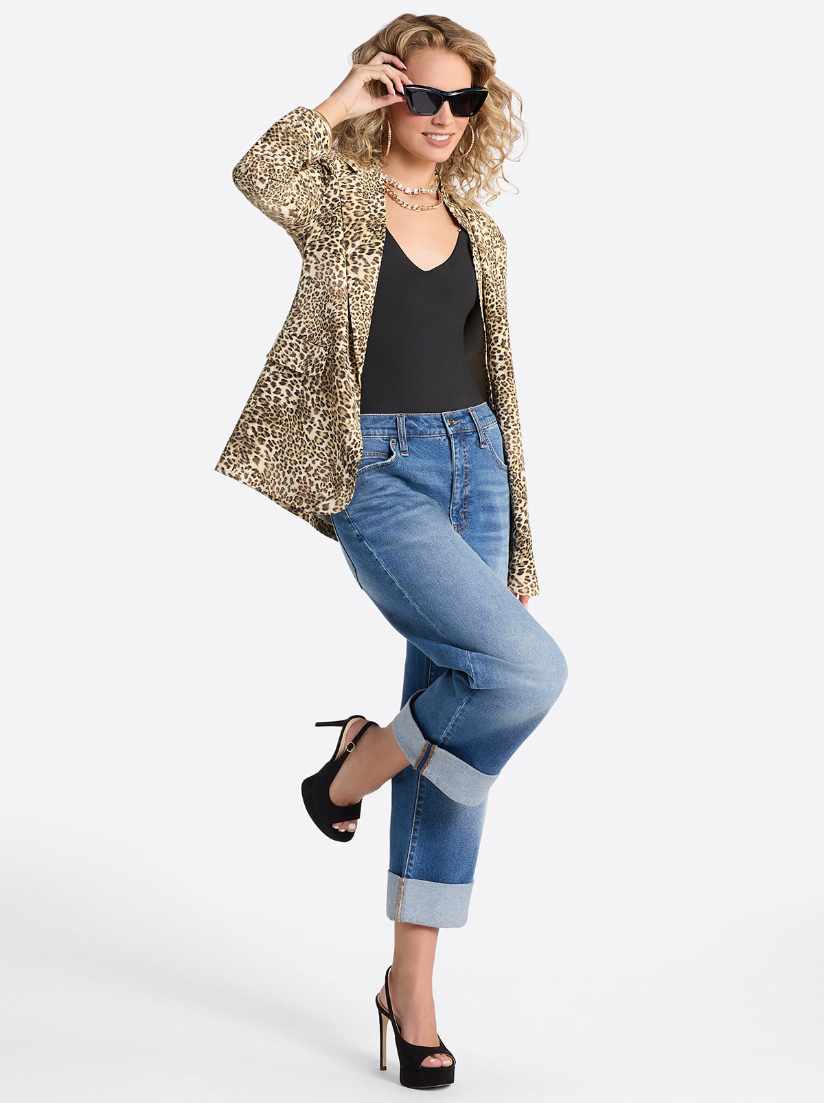 Valentine Wide Leg Boyfriend Jeans in High Road