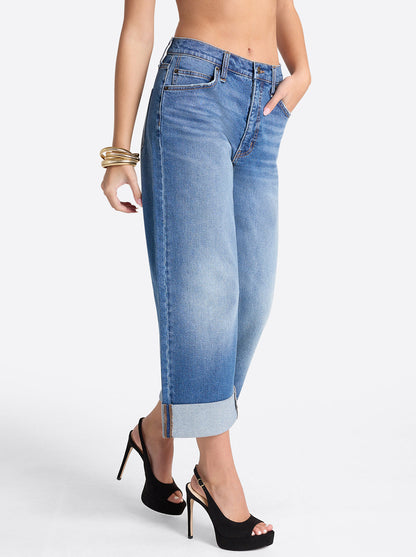 Valentine Wide Leg Boyfriend Jeans in High Road