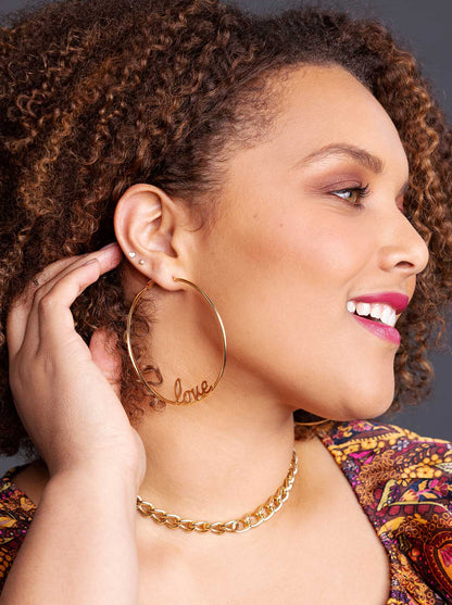 Personalized Hoop Earrings in 18K Gold